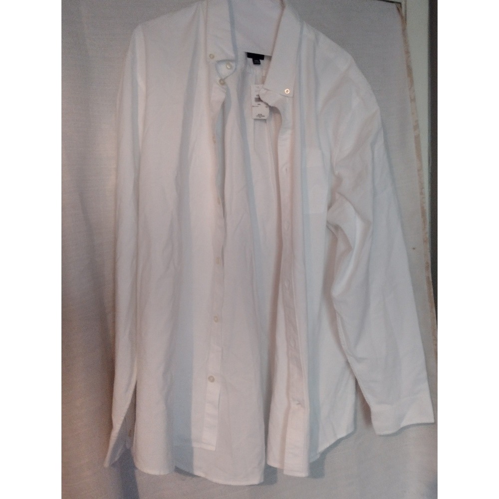 Gap Men's Oxford Shirt XXL Bright White Long Sleeve Button Down Dress Shirt NWT